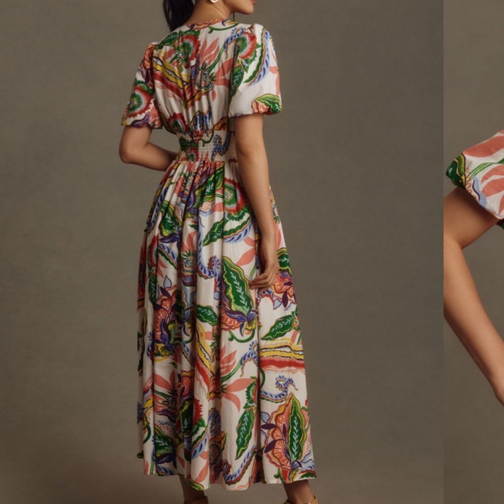 By Anthropologie The Katerina Printed Button Front MIDI Dress - Picture 4 of 6